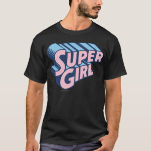 Camiseta Logotipo rosa e azul da Supergirl