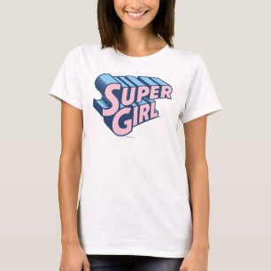 Camiseta Logotipo rosa e azul da Supergirl