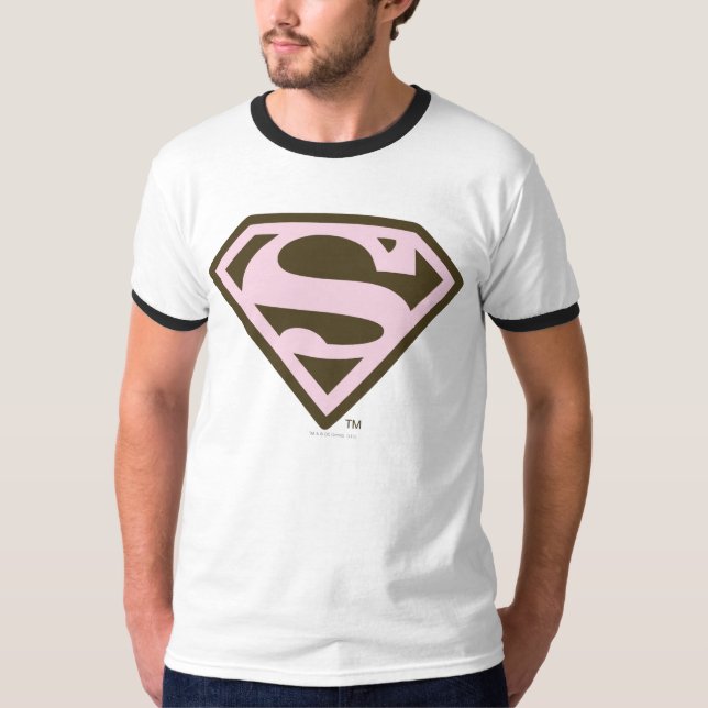 Camiseta Logotipo rosa e marrom supergirl (Frente)
