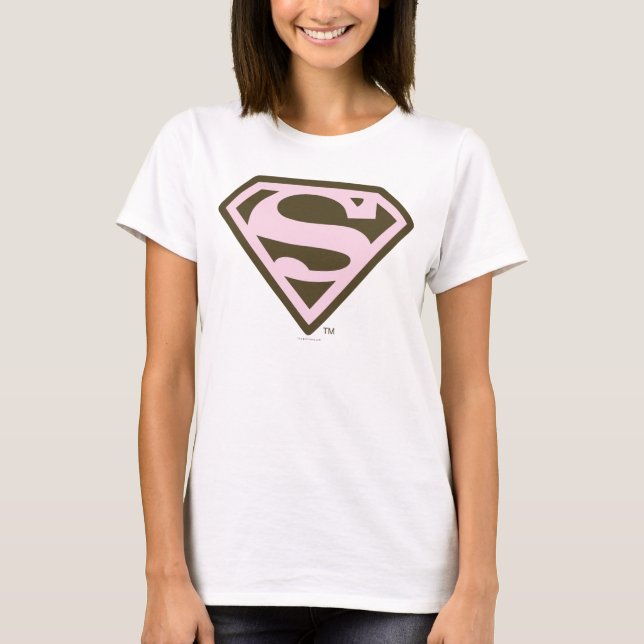 Camiseta Logotipo rosa e marrom supergirl (Frente)