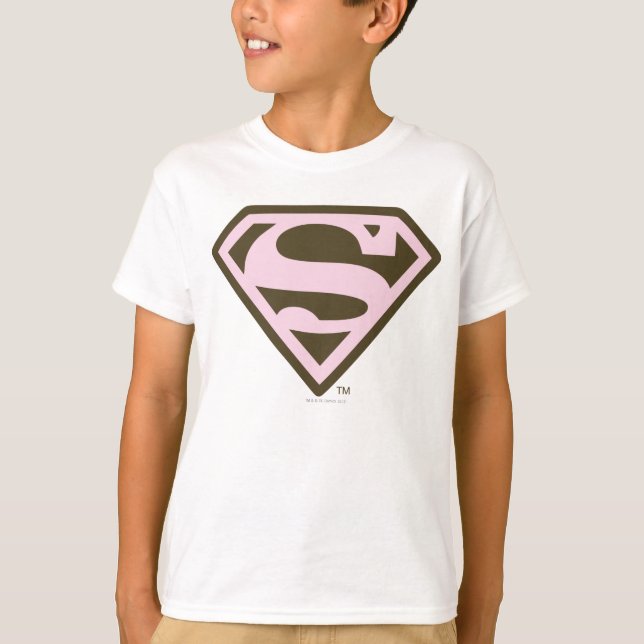 Camiseta Logotipo rosa e marrom supergirl (Frente)