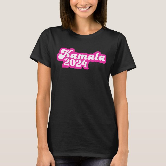 Camiseta Logotipo rosa feminino Kamala Harris 2024 (Frente)