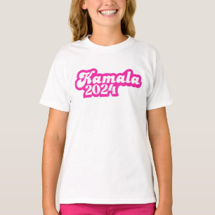 Camiseta Logotipo rosa feminino Kamala Harris 2024