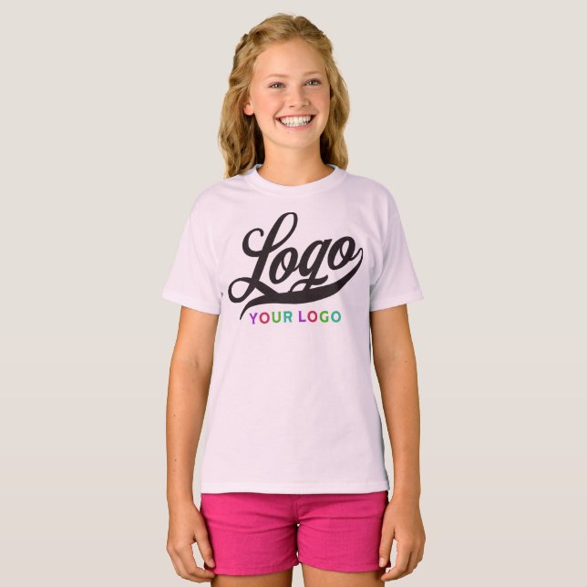 Camiseta Logotipo rosa pálido Empresa Trocar Crianças de Ne (Frente Completa)