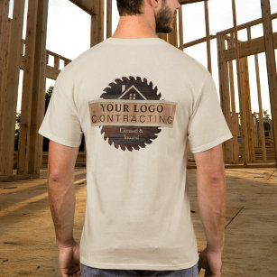 Camiseta Logotipo Rustic Wood Tone Contratante