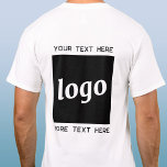 Camiseta Logotipo Simples Com Empresa De Texto<br><div class="desc">Adicione seu próprio logotipo e escolha de texto a este design. Remova o texto superior ou inferior,  se preferir. Minimalista e profissional. Excelente para marcas de funcionários ou uniformes,  ou como produto promocional para seus clientes e clientes.</div>