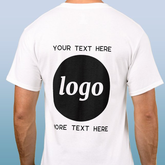 Camiseta Logotipo Simples Com Texto Promocional Empresarial (Logo with custom text business promotional t-shirt)