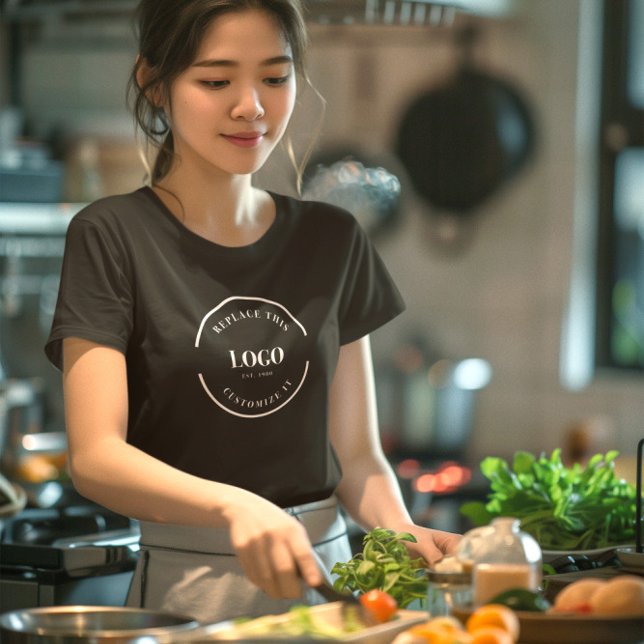 Camiseta Logotipo simples da empresa Funcionarios da empres (Criador carregado)