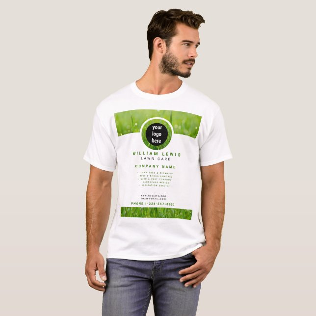 Camiseta Logotipo simples de empresa para cuidados lançados (Frente Completa)