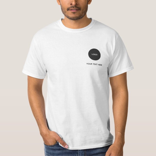 Camiseta Logotipo Simples e Negócios de Texto (Frente)