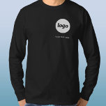 Camiseta Logotipo simples e texto Promocional para empresas<br><div class="desc">Adicione seu logotipo e texto a este design comercial moderno do promocional. Excelente para uniformes de funcionários, apresentações comerciais e eventos corporativos, ou para entregar a seus clientes e clientes como itens de promocional. Escolha uma cor básica para refletir a marca da sua pequena empresa e remova o texto, se...</div>