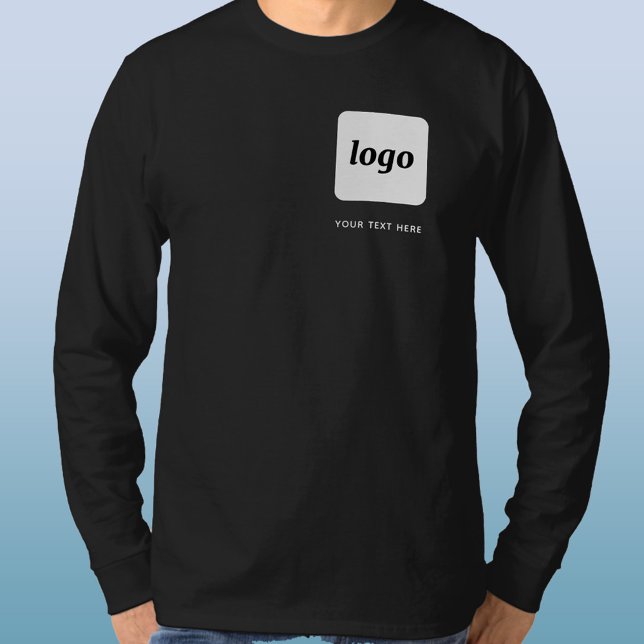 Camiseta Logotipo simples e texto Promocional para empresas (Logo and custom text business promotional t-shirt)