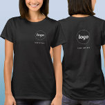 Camiseta Logotipo simples e texto - Retenção e devolução pa<br><div class="desc">Logótipo simples e t-shirt comercial de texto personalizada com o mesmo logótipo e texto na crista à frente e atrás. Substitua o logotipo e o texto por você para personalizar. Vista-os você mesmo, dê-os aos seus funcionários e colegas de trabalho para vestir como um uniforme da empresa, vendê-los a clientes...</div>
