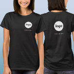 Camiseta Logotipo simples e texto - Retenção e devolução pa<br><div class="desc">Logótipo simples e t-shirt comercial de texto personalizada com o mesmo logótipo e texto na crista à frente e atrás. Substitua o logotipo e o texto por você para personalizar. Vista-os você mesmo, dê-os aos seus funcionários e colegas de trabalho para vestir como um uniforme da empresa, vendê-los a clientes...</div>