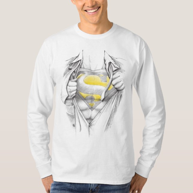 Camiseta Logotipo Sketch Chest Superman (Frente)