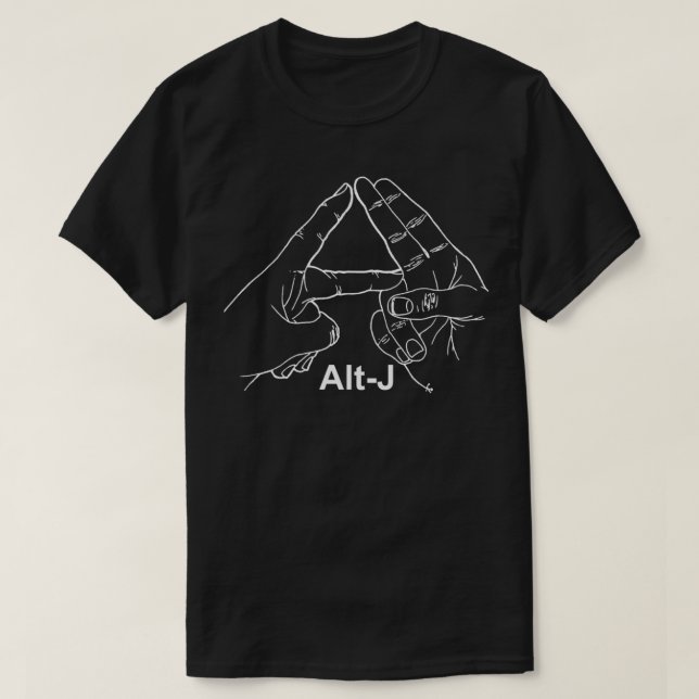 Camiseta Logotipo T essencial do dedo triangular ALT-J (Frente do Design)