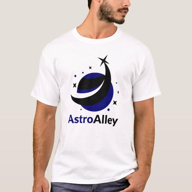 Camiseta Logotipo T-Shirt AstroAlley - Onde os planetas se  (Frente)