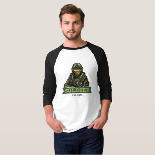 Camiseta Logotipo Tático de Soldado – Design de Emblema Mil