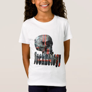 Camiseta Logotipo Tecnológico E Crânio Computador,