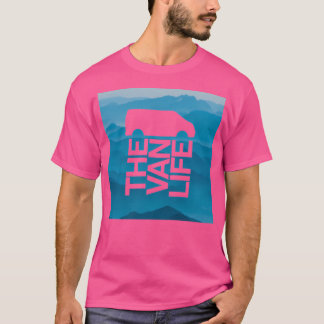 Camiseta Logotipo Van Life Blue Mountain Stencil
