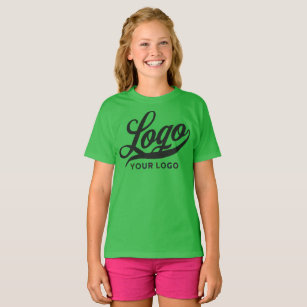 Camiseta Logotipo verde brilhante Empresa Trocar Crianças d