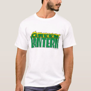 Camiseta Logotipo verde da lanterna - chamas amarelas