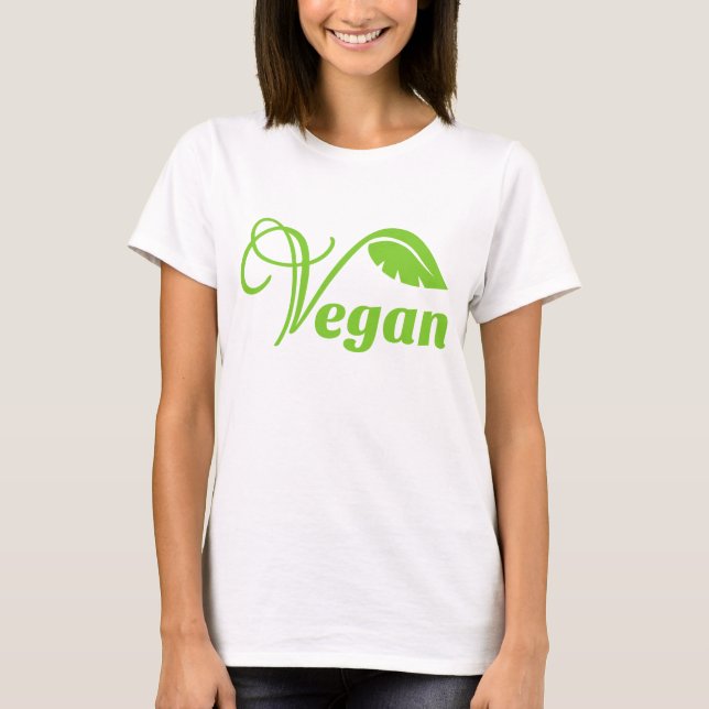 Camiseta Logotipo verde do vegan (Frente)