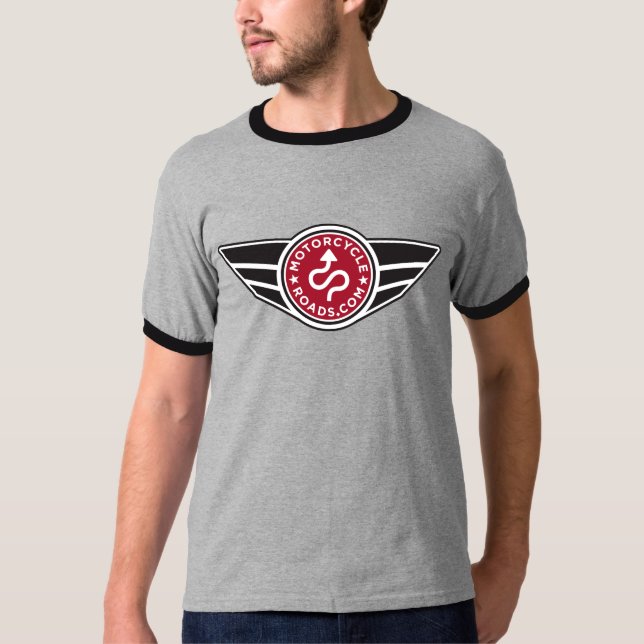 Camiseta Logotipo vermelho preto & cinzento do t-shirt (Frente)
