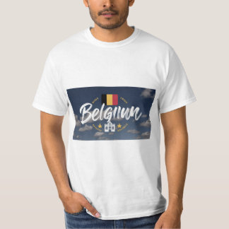 Camiseta Logótipo vetorial para o país da Bélgica, imã de g