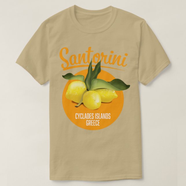 Camiseta logotipo viagem de Grécia Santorini (Frente do Design)