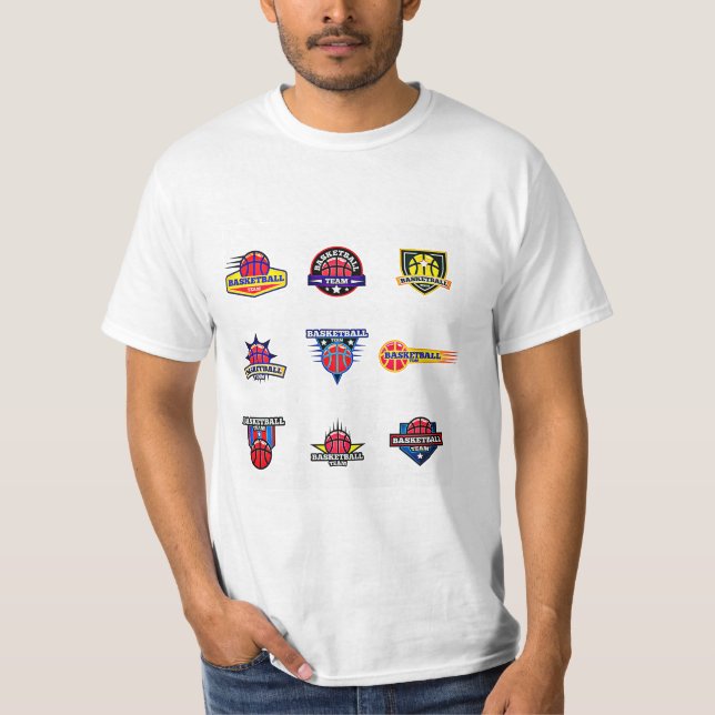 Camiseta Logotipos das equipes de basquetebol da NBA (Frente)