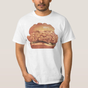 CAMISETA LOGOTIPOS DE FRITA FRITA DE FRANGO E PÓPIAS SANDWI