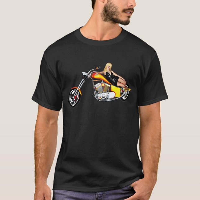 Camiseta Loira num helicóptero (Frente)