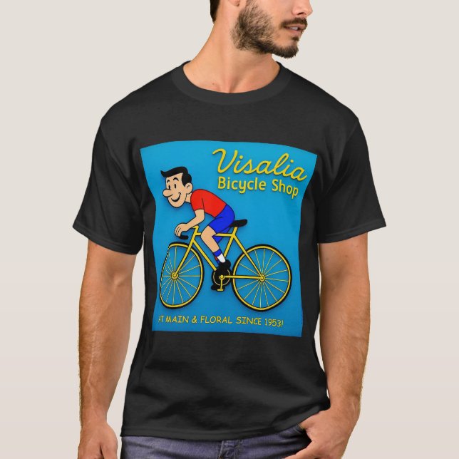 CAMISETA LOJA DE BICICLETAS DE VISALIA.   (Frente)