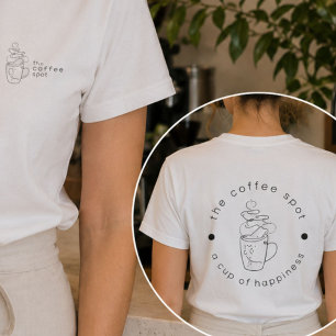 Camiseta Loja de Café Personalizada Adicione Seu Logotipo M
