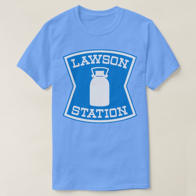 Camiseta Loja de Conveniência Japonesa da Estação Lawson (Frente do Design)
