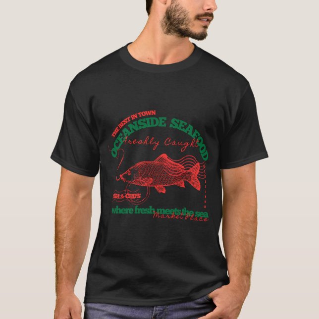 Camiseta Loja de Frutos do Mar de Oceanside (Frente)