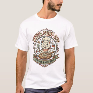 Camiseta Loja de Pizza Gato Loja de Pizza Gato Arte Vetoria