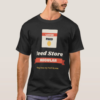 Camiseta Loja de Rações Regular Galinha Engraçada Ração Faz