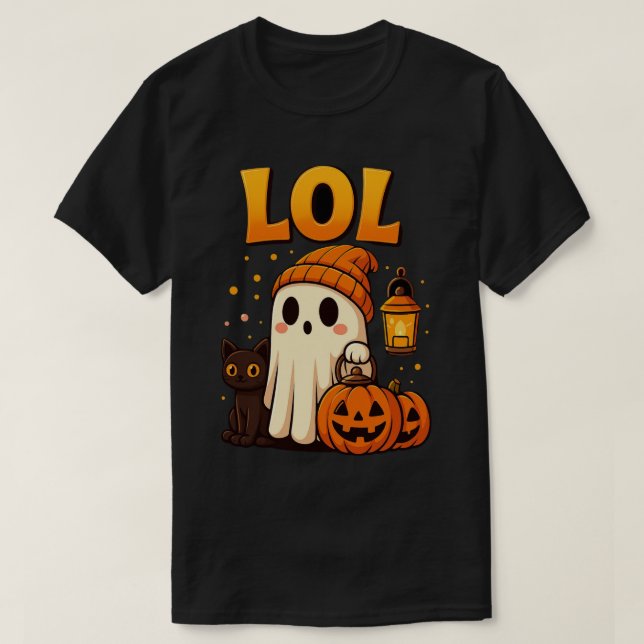 Camiseta LOL Ghost Halloween T-Shirt | Cute Spooky Pumpkin  (Frente do Design)