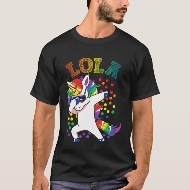 Camiseta Lola Dabbing Unicorn (Frente)