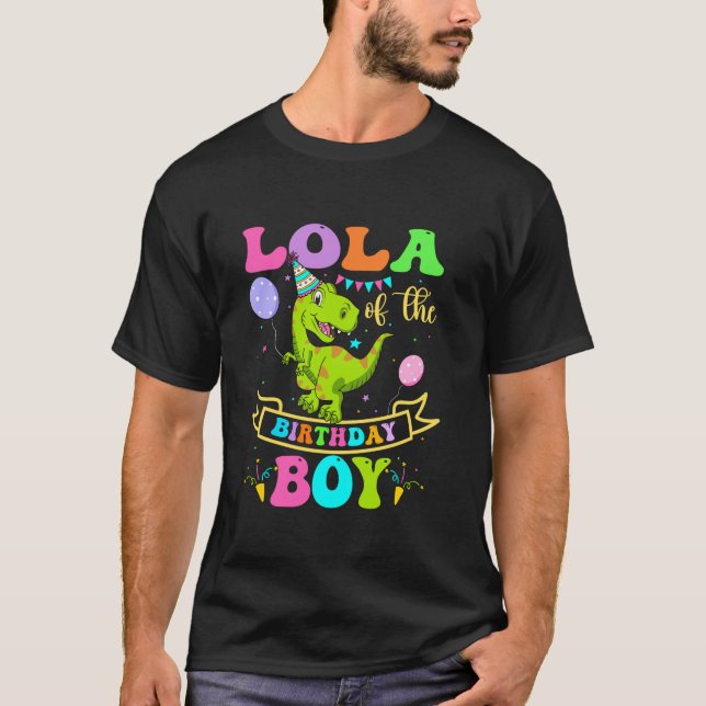 Camiseta Lola Do Birthday Boy T Rex Dinosaur Aniversário P (Frente)