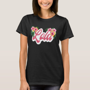 Camiseta Lola Filipino Vovó Flores Tropicais Lola