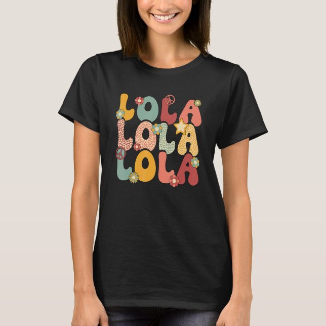 Camiseta Lola Grandma Groovy Lola Avó (Frente)