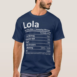 Camiseta LOLA Nutrição Nome Personalizado Engraçado Nata