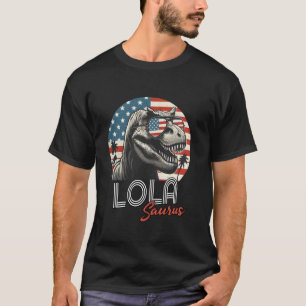 Camiseta Lola Saurus Aniversário Dinossauro Família Combina