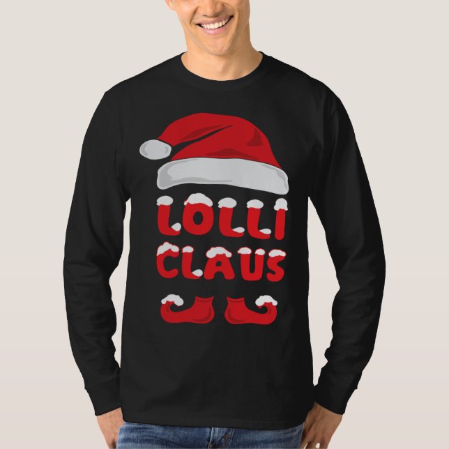 Camiseta Lolli Claus Christmas  Matching Pop Pops Grandpare (Frente)