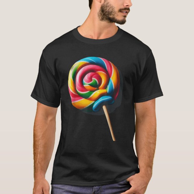 Camiseta Lollipop Design For Women Men Kids Lollipop Candy  (Frente)