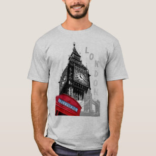 Camiseta London Big Ben Clock Tower Modern Pop Art Elegante