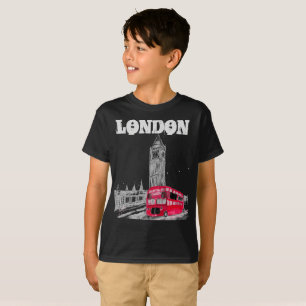 Camiseta London Black Modern Boys Inglaterra Reino Unido